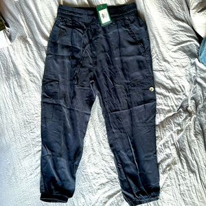 Mahina Washed Cargo Joggers, Navy, Size Medium